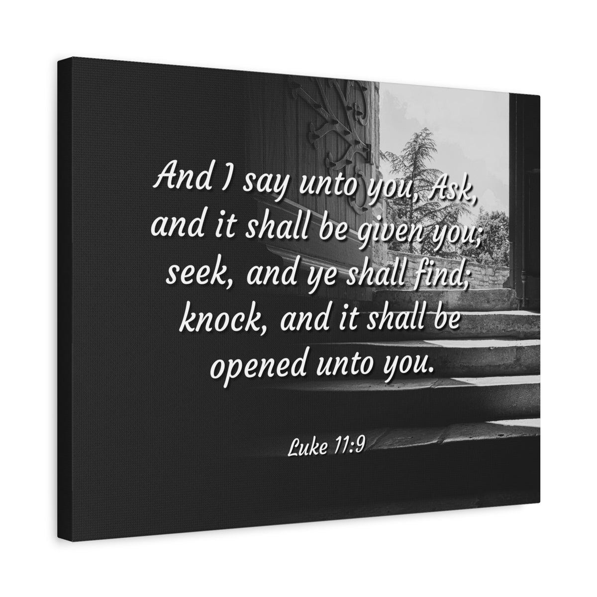 Scripture Canvas Opened Luke 1:9 Christian Wall Art Bible Verse Print Ready to Hang