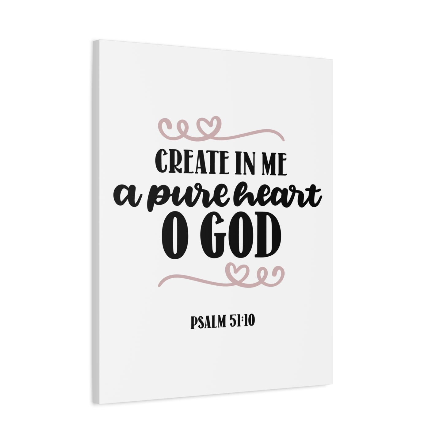 Scripture Canvas Pure Heart Psalm 51:10 Christian Wall Art Bible Verse Print Ready to Hang