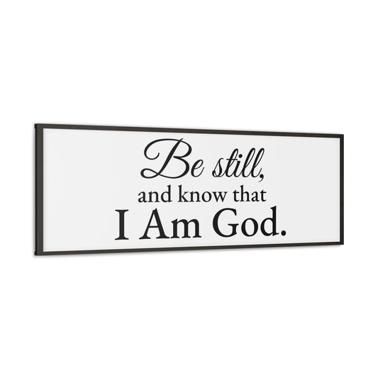 Scripture Walls Be Still Psalm 46:10 White Bible Verse Canvas Christian Wall Art Ready to Hang Unframed-Express Your Love Gifts