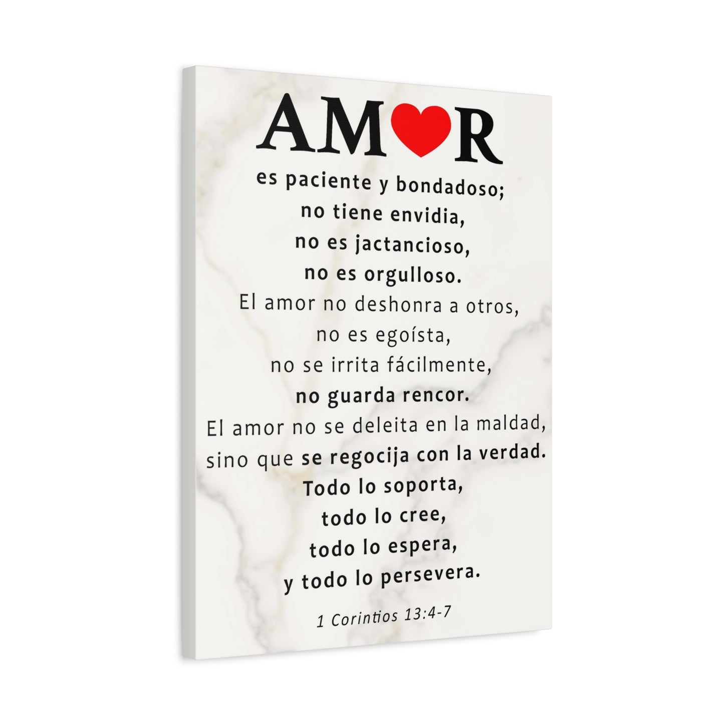 Scripture Walls Amor 1 Corintios 13:4-7 Bible Verse Canvas Christian Wall Art Ready to Hang Unframed