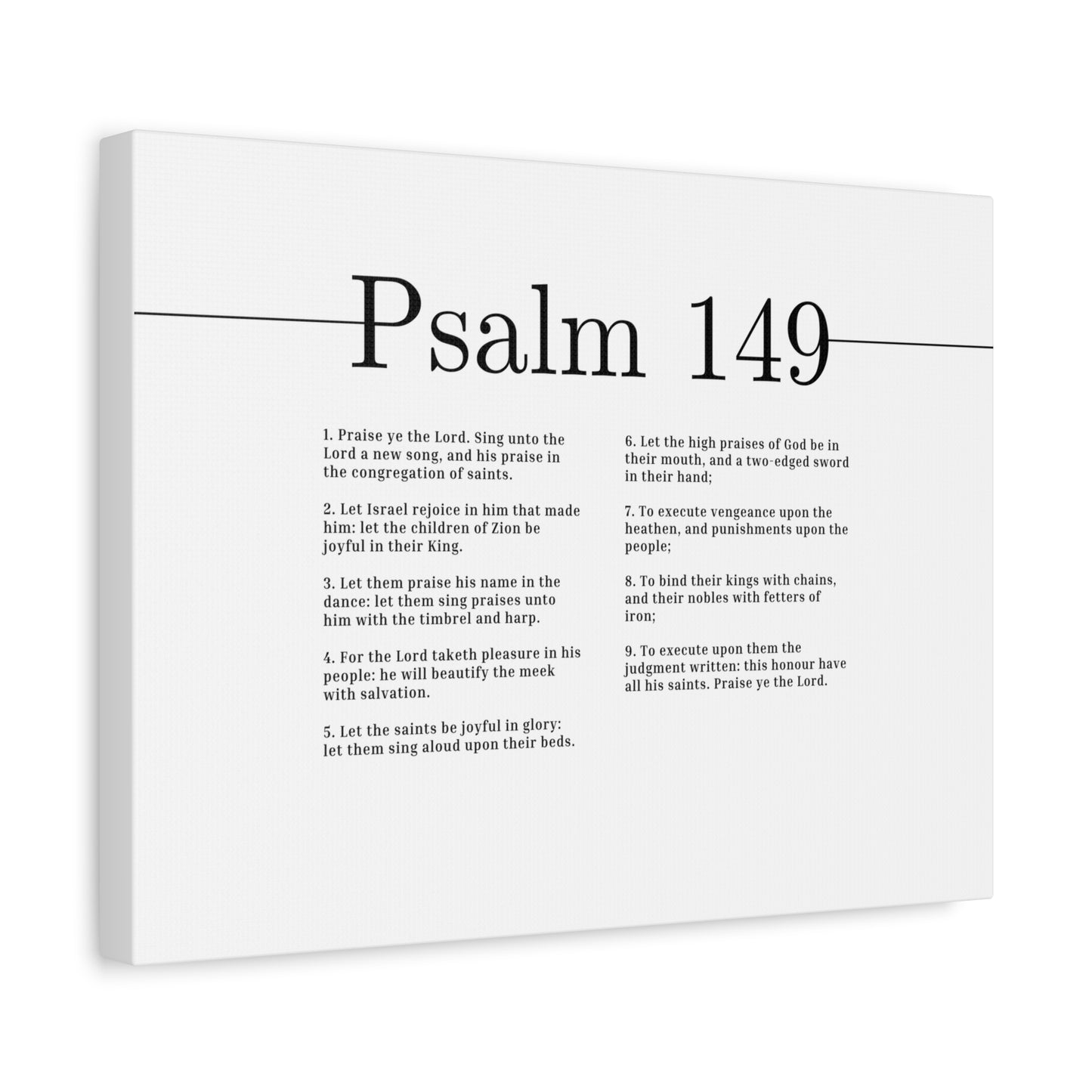 Scripture Canvas High Praises Of God Psalm 149 Christian Wall Art Bible Verse Print Ready to Hang