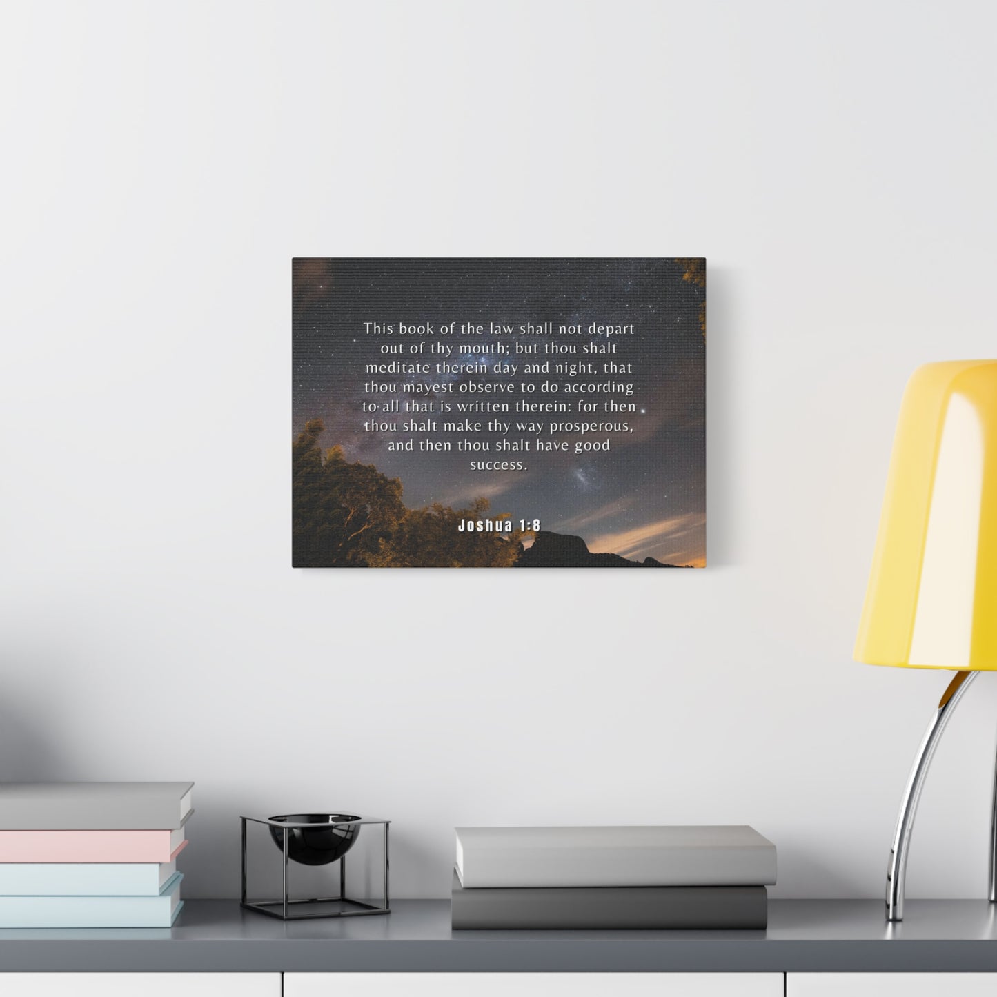 Scripture Canvas Good Success Joshua 1:8 Christian Wall Art Bible Verse Print Ready to Hang