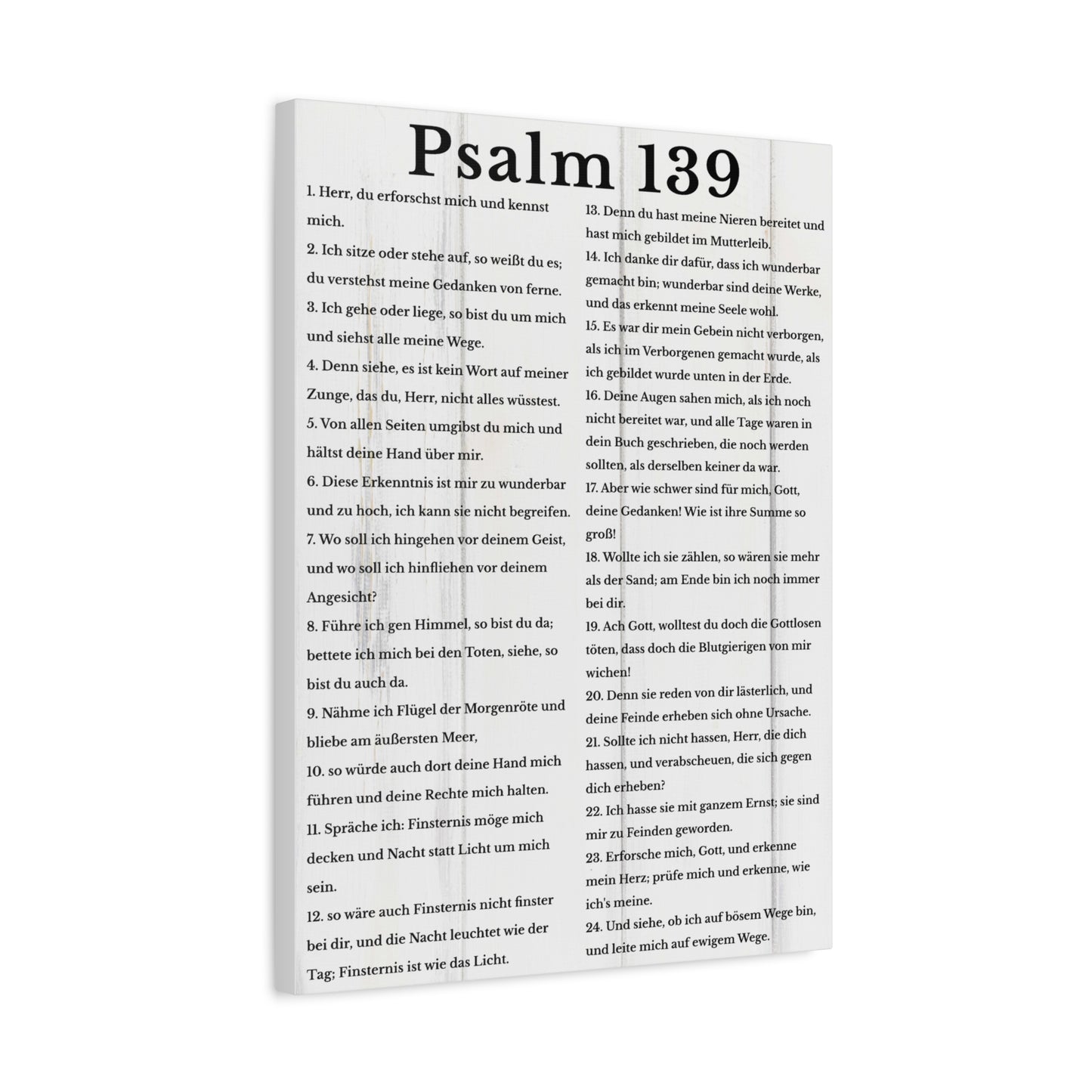 Scripture Walls Psalm 139 German White Bible Verse Canvas Christian Wall Art Ready to Hang Unframed