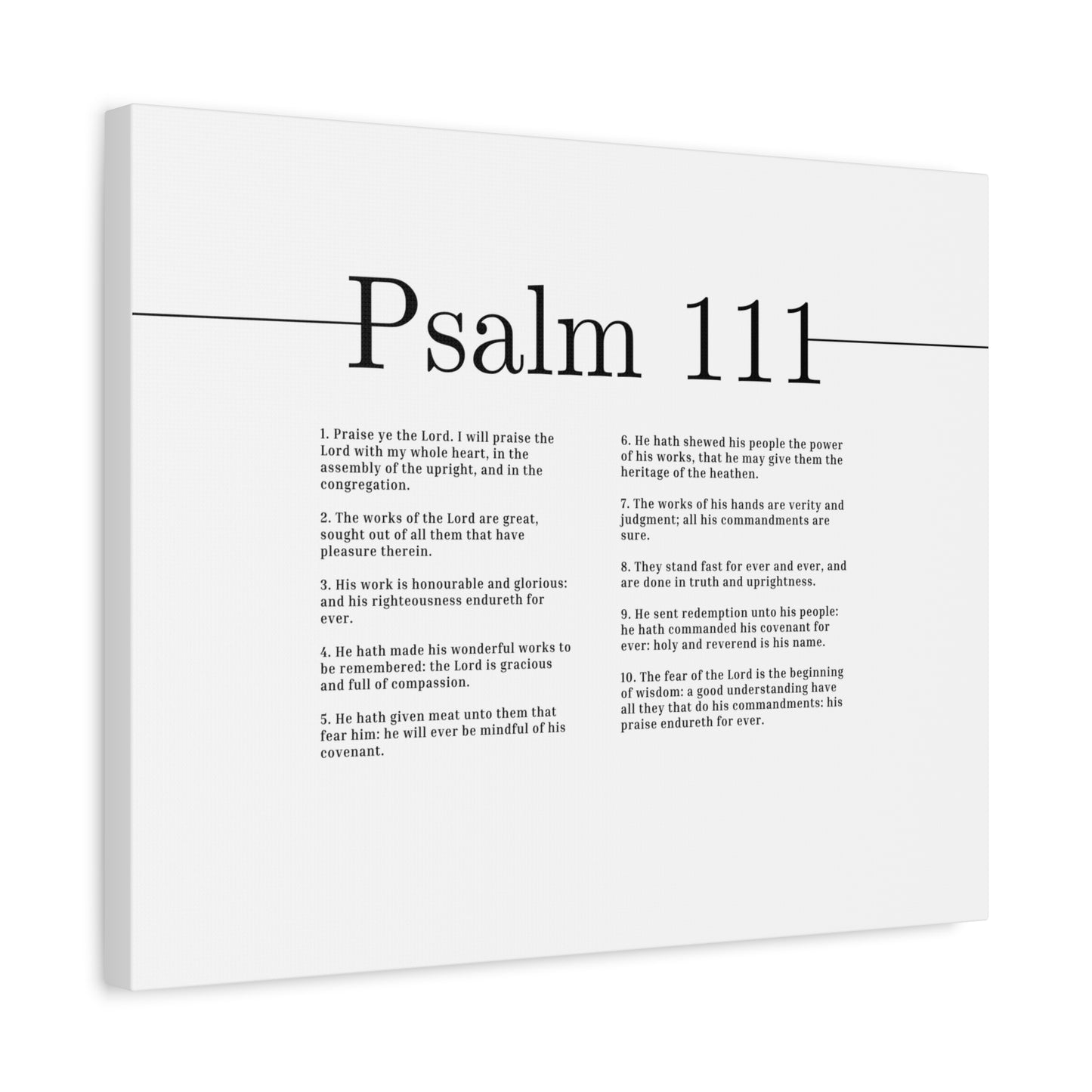 Scripture Canvas Works Of The Lord Psalm 111 Christian Wall Art Bible Verse Print Ready to Hang