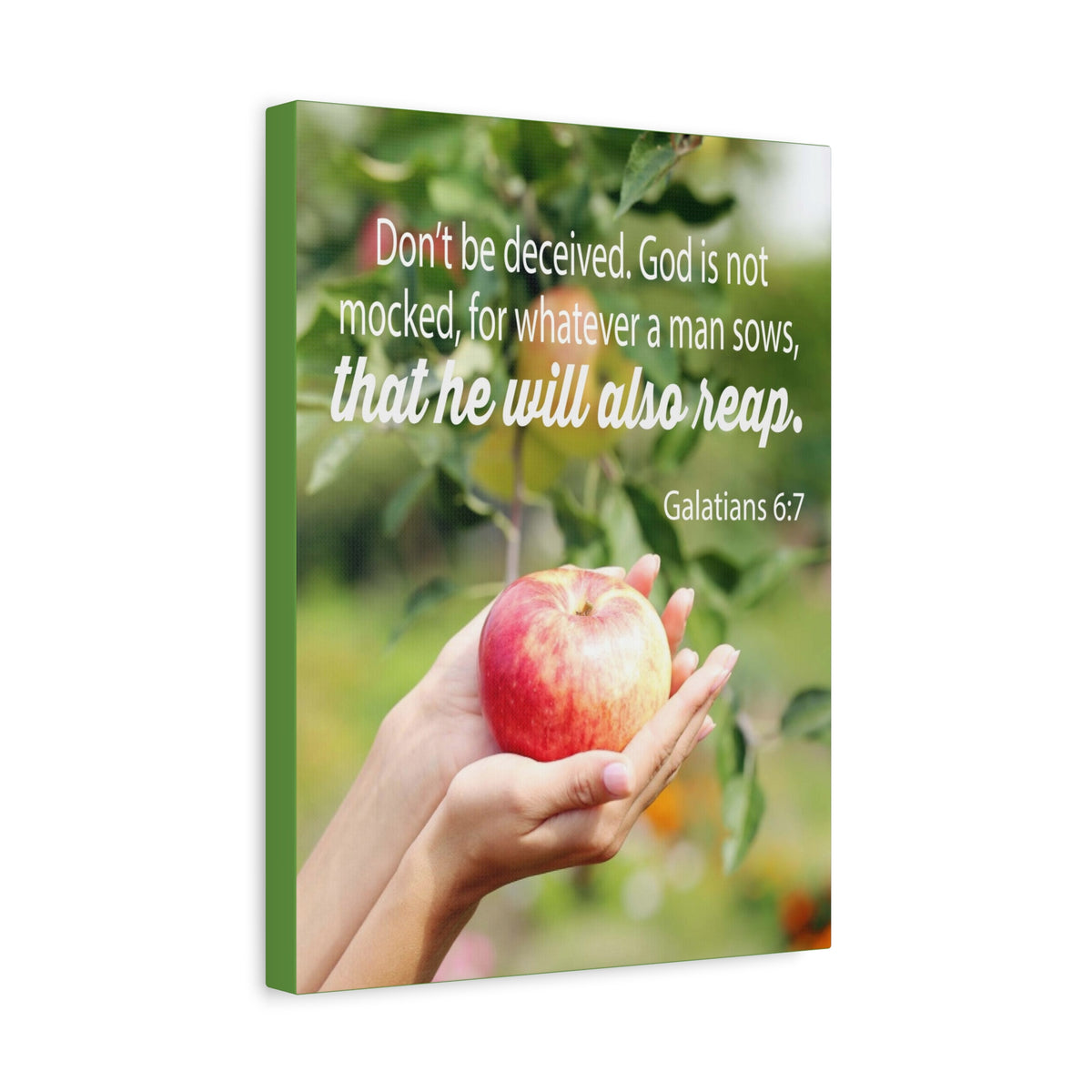 Scripture Canvas Man Reaps What He Sows Galatians 6:7 Christian Wall Art Bible Verse Print Ready to Hang