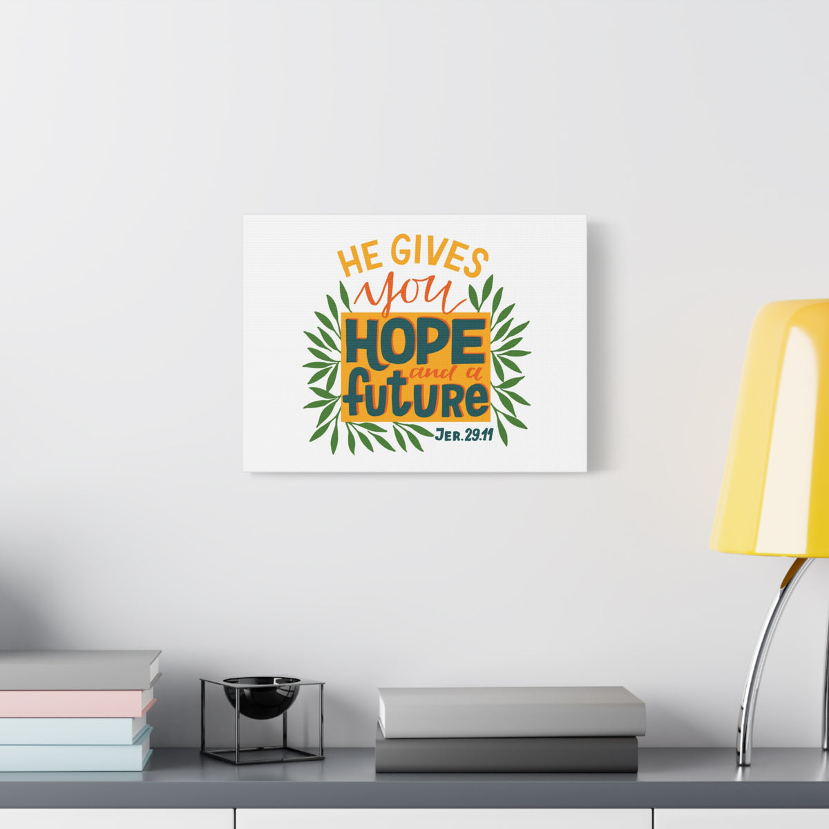 Scripture Canvas Hope And A Future Jer 29:11 Christian Wall Art Bible Verse Print Ready to Hang
