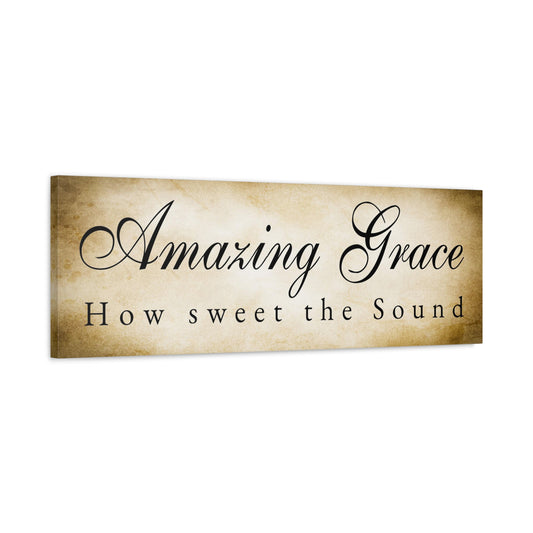 Scripture Walls Amazing Grace Gold Bible Verse Canvas Christian Wall Art Ready to Hang Unframed