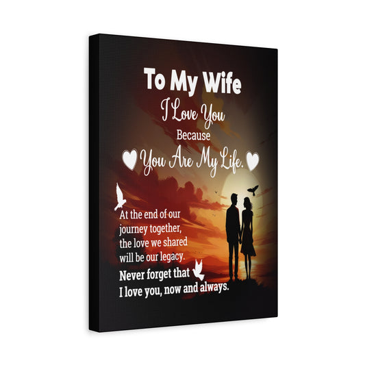 To My Wife Sunset Romance Canvas Wall Art - Heartfelt Gift of Love & Legacy