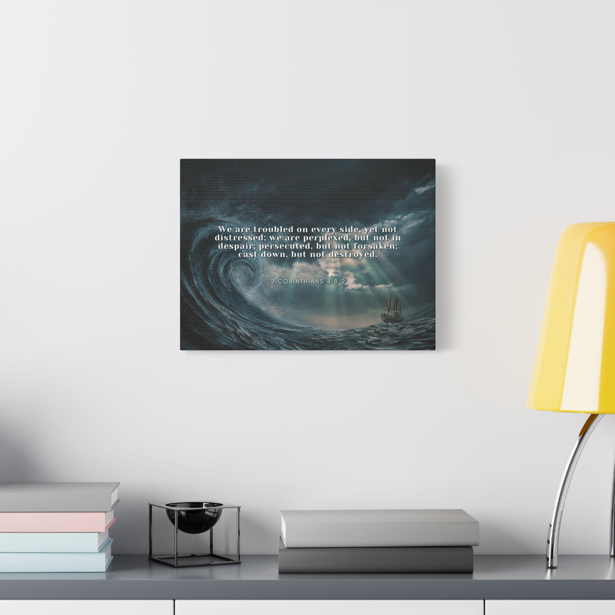 Scripture Canvas Adversity 2 Corinthians 4:8-9 Christian Wall Art Bible Verse Print Ready to Hang