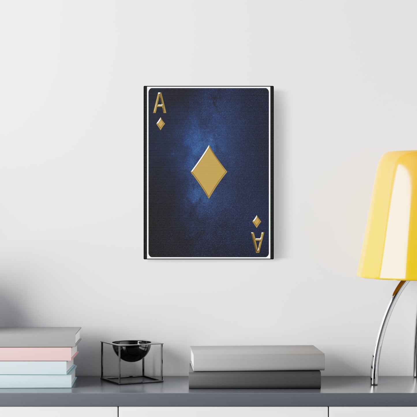 Ace Of Diamonds Space Background Playing Card Canvas Wall Art for Home Decor Ready-to-Hang