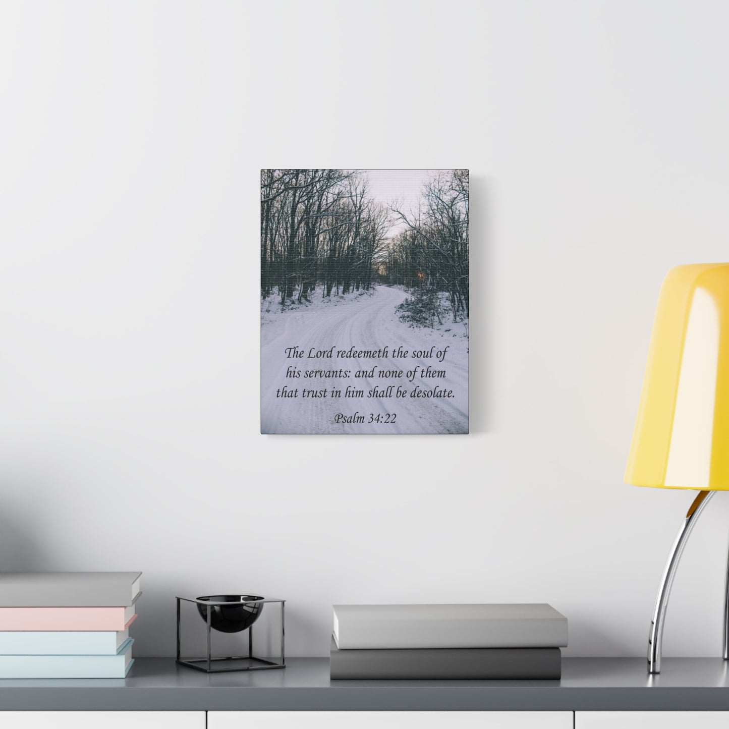Bible Verse Canvas The Lord Redeemeth The Soul Psalm 34:22 Christian Home Décor Wall Art Scripture Ready to Hang Faith Print