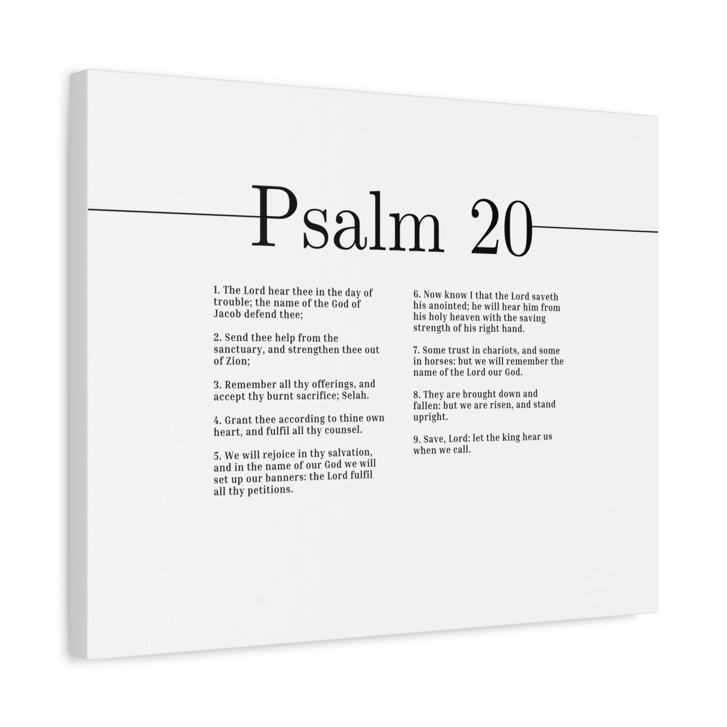 Scripture Canvas We Will Rejoice In Thy Salvation Psalm 20 Christian Wall Art Bible Verse Print Ready to Hang
