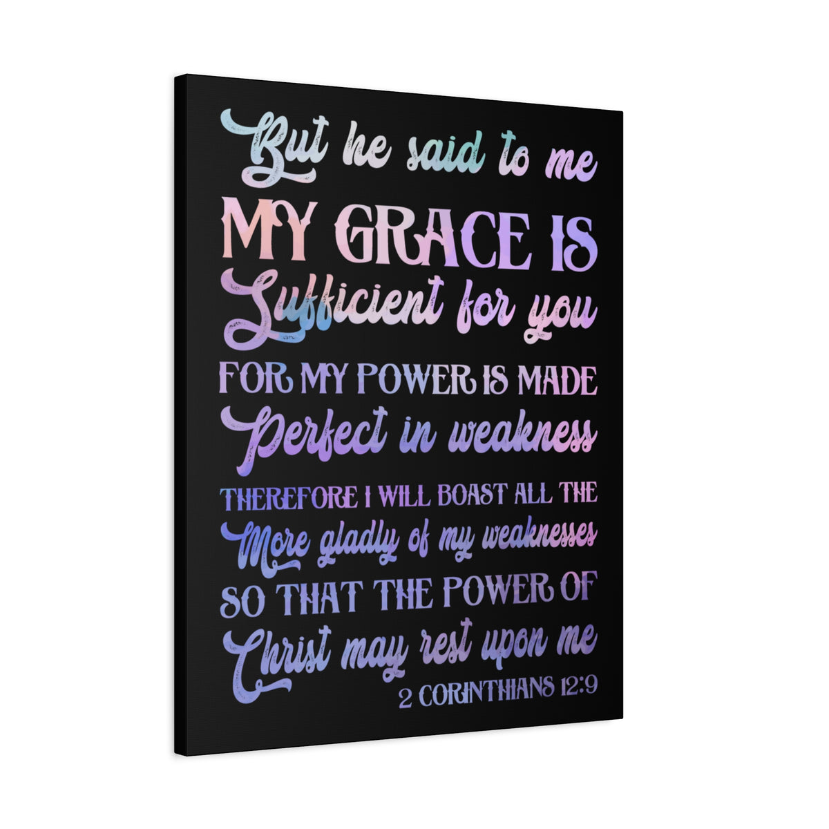 Scripture Canvas My Grace 2 Corinthians 12:9 Christian Wall Art Bible Verse Print Ready to Hang