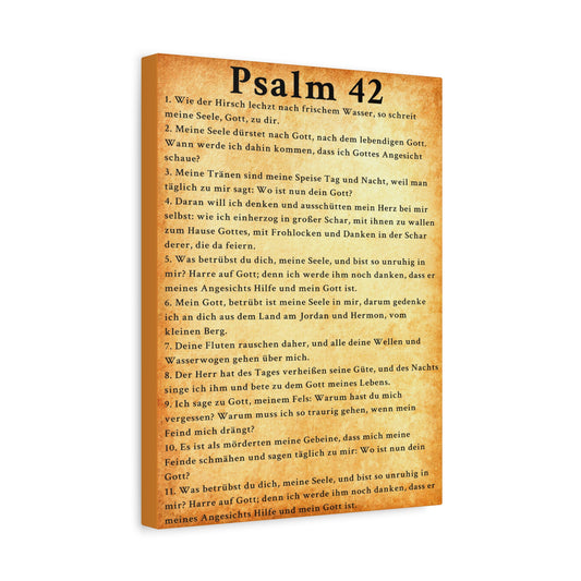 Scripture Walls Psalm 42 German Gold Bible Verse Canvas Christian Wall Art Ready to Hang Unframed