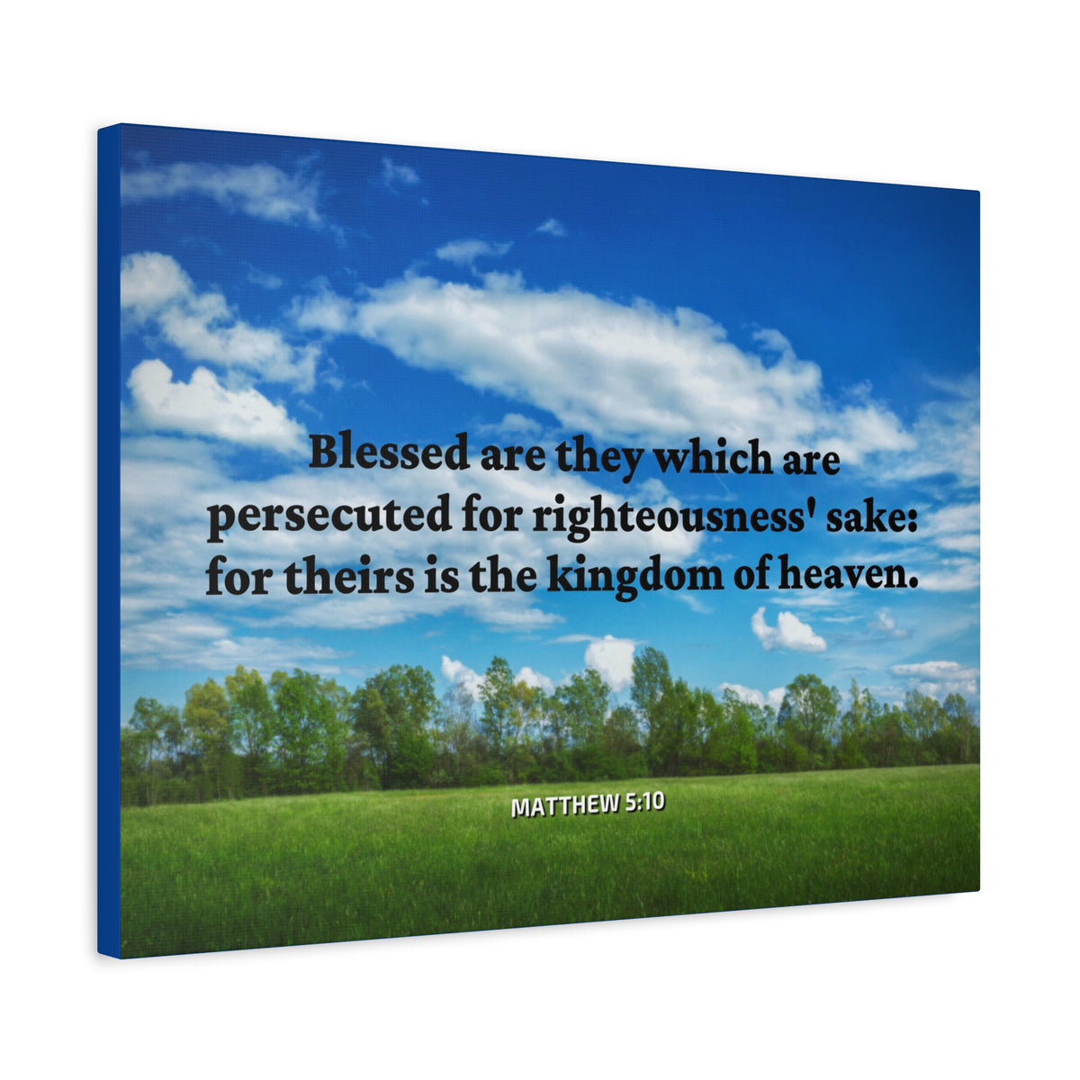 Scripture Canvas Blessed Are The Persecuted Matthew 5:10 Christian Wall Art Bible Verse Print Ready to Hang