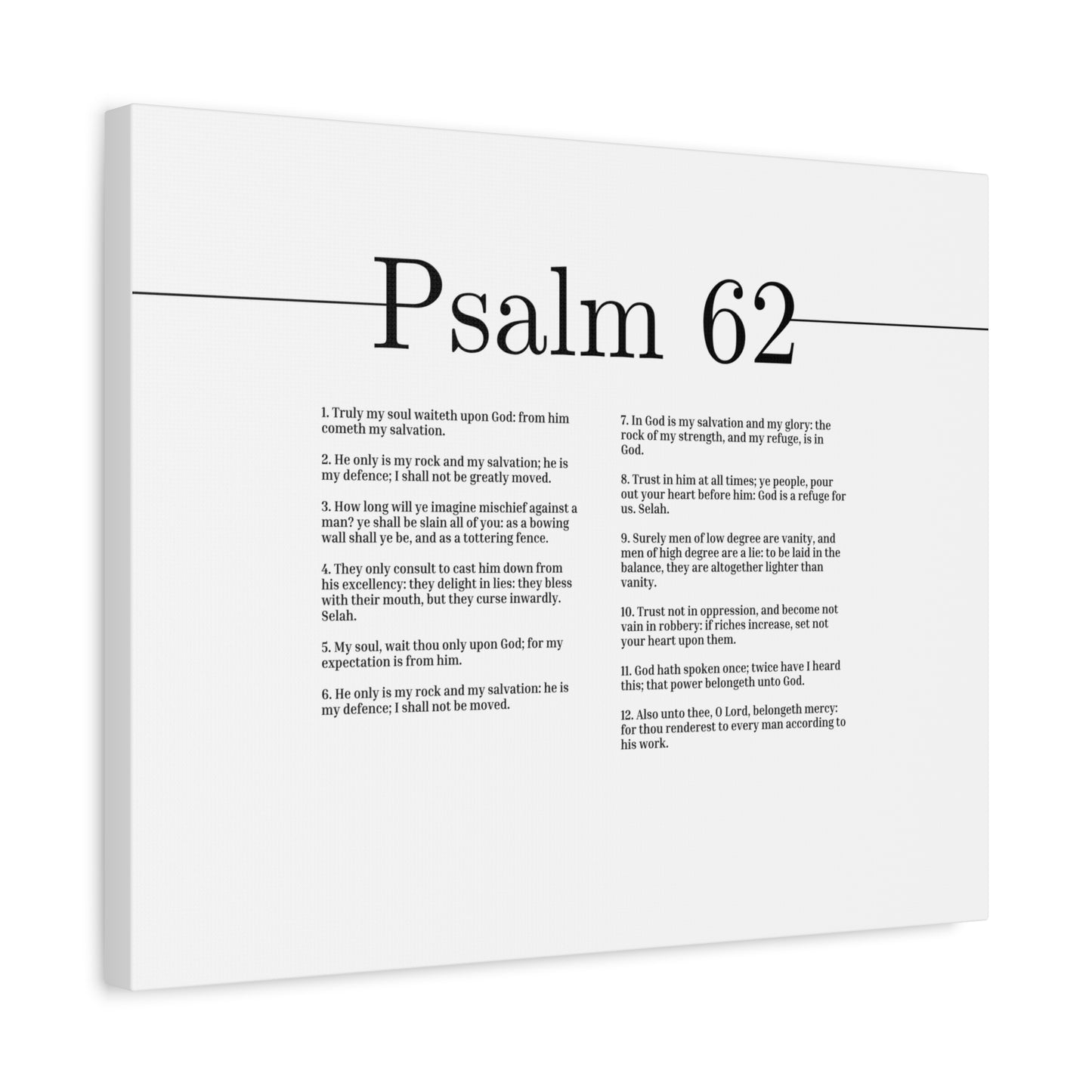 Scripture Canvas My Soul Waiteth Upon God Psalm 62 Christian Wall Art Bible Verse Print Ready to Hang