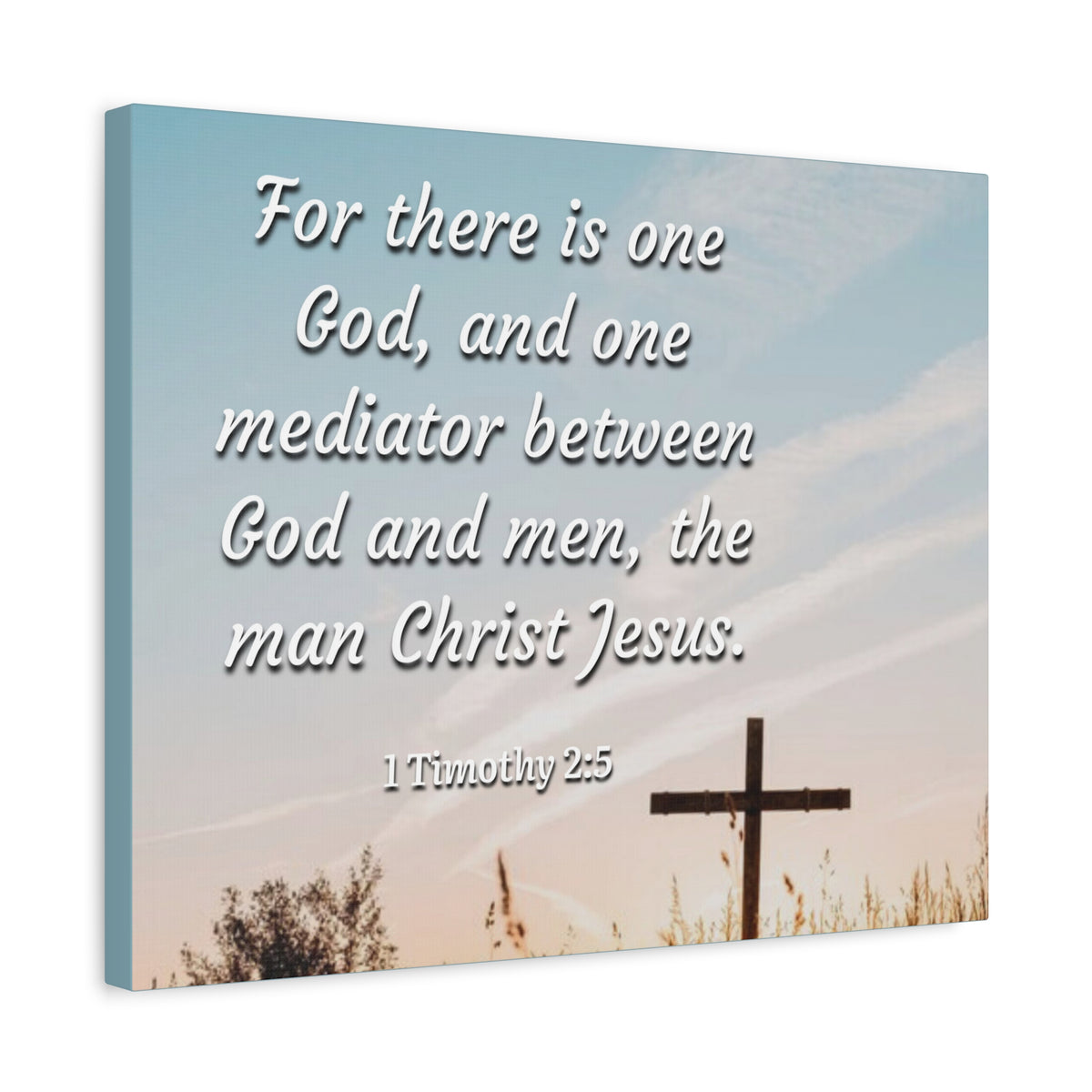 Scripture Canvas God And Men 1 Timothy 2:5 Christian Wall Art Bible Verse Print Ready to Hang
