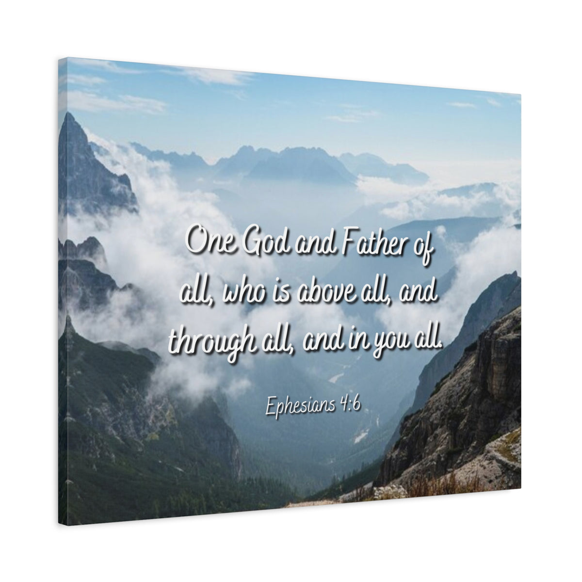Scripture Canvas Above All Ephesians 4:6 Christian Wall Art Bible Verse Print Ready to Hang