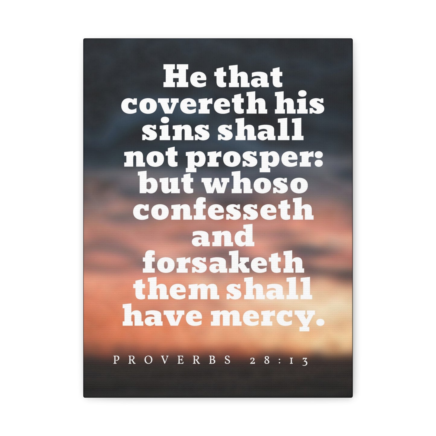Them Shall Have Mercy Proverbs 28:13 Bible Verse Canvas Christian Wall Art Ready to Hang