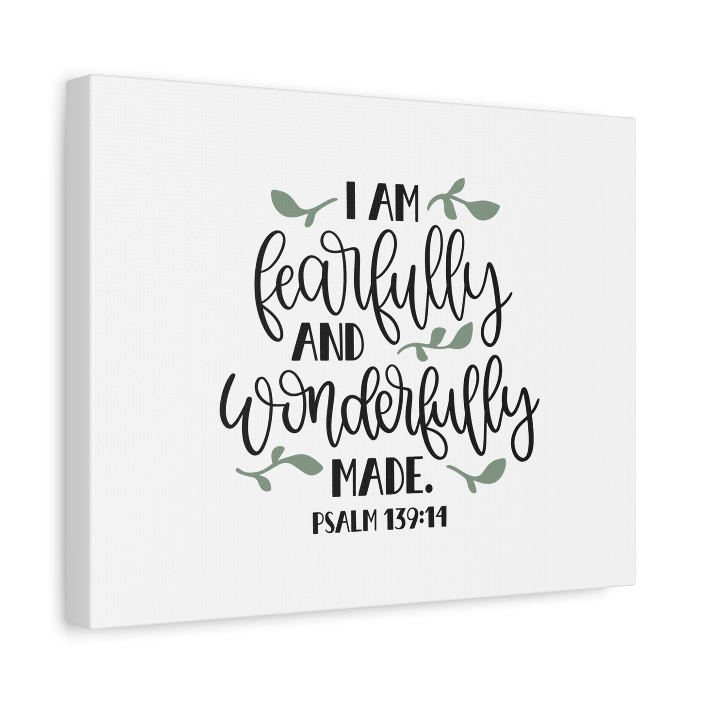 Scripture Canvas Wonderfully Made Psalm 139:14 Christian Wall Art Bible Verse Print Ready to Hang