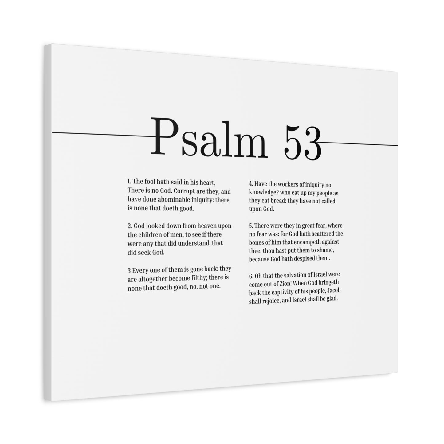 Scripture Canvas God Looked Down From Heaven Psalm 53 Christian Wall Art Bible Verse Print Ready to Hang