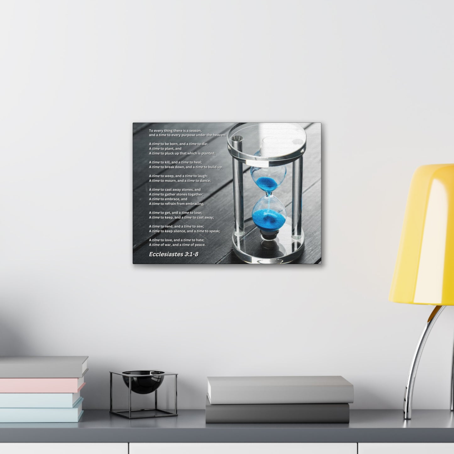 Time For Everything Hour Glass Ecclesiastes 3:3 Bible Verse Canvas Christian Wall Art Ready to Hang