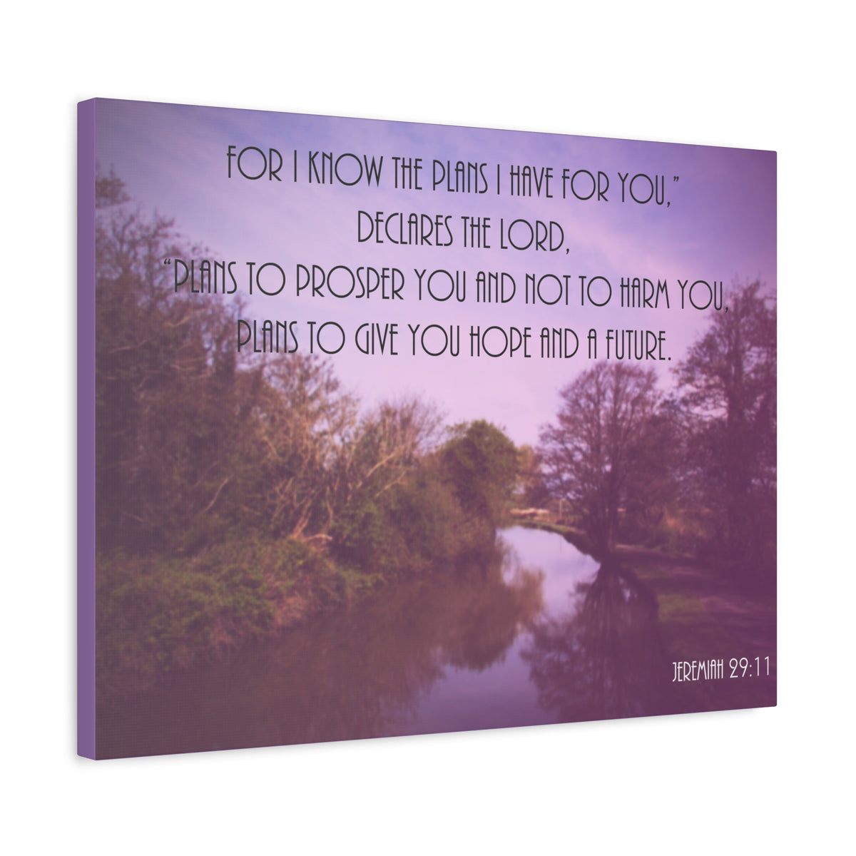 Scripture Canvas Declares The Lord Jeremiah 29:11 Christian Wall Art Bible Verse Print Ready to Hang