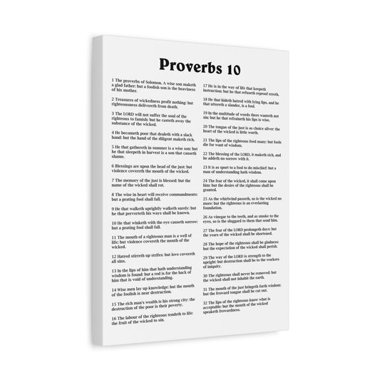 Scripture Walls Proverbs Chapter 10 White Bible Canvas Christian Wall Art Ready to Hang Unframed
