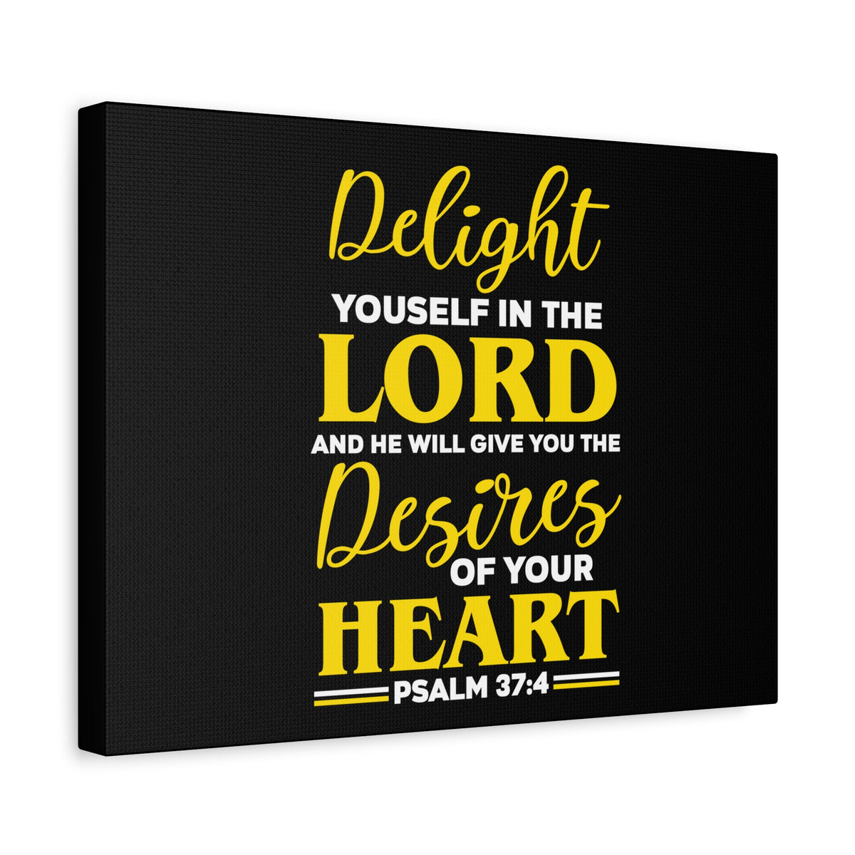 Scripture Canvas Desires Of Your Heart Psalm 37:4 Christian Wall Art Bible Verse Print Ready to Hang