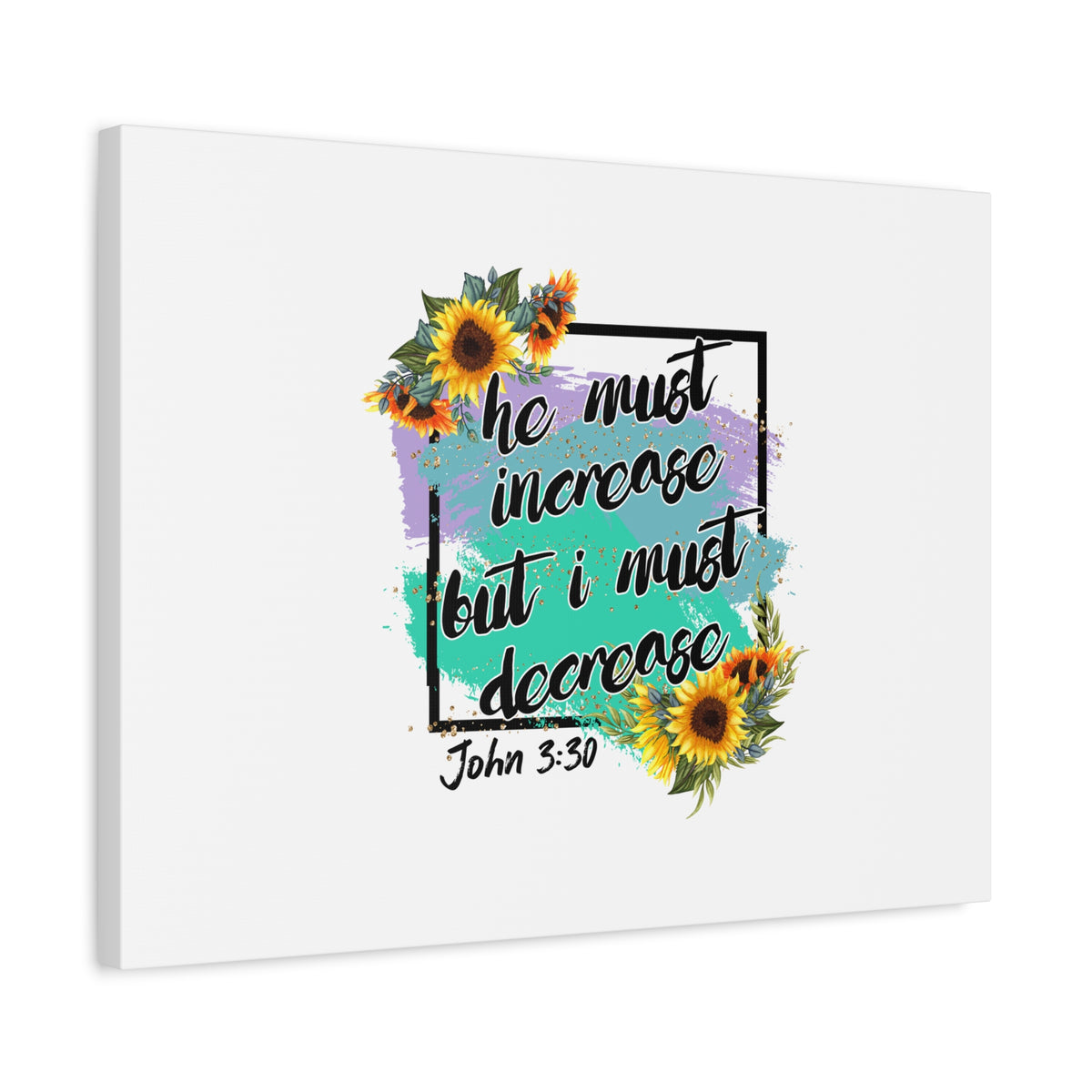 Scripture Canvas He Must Increase John 3:30 Christian Wall Art Bible Verse Print Ready to Hang