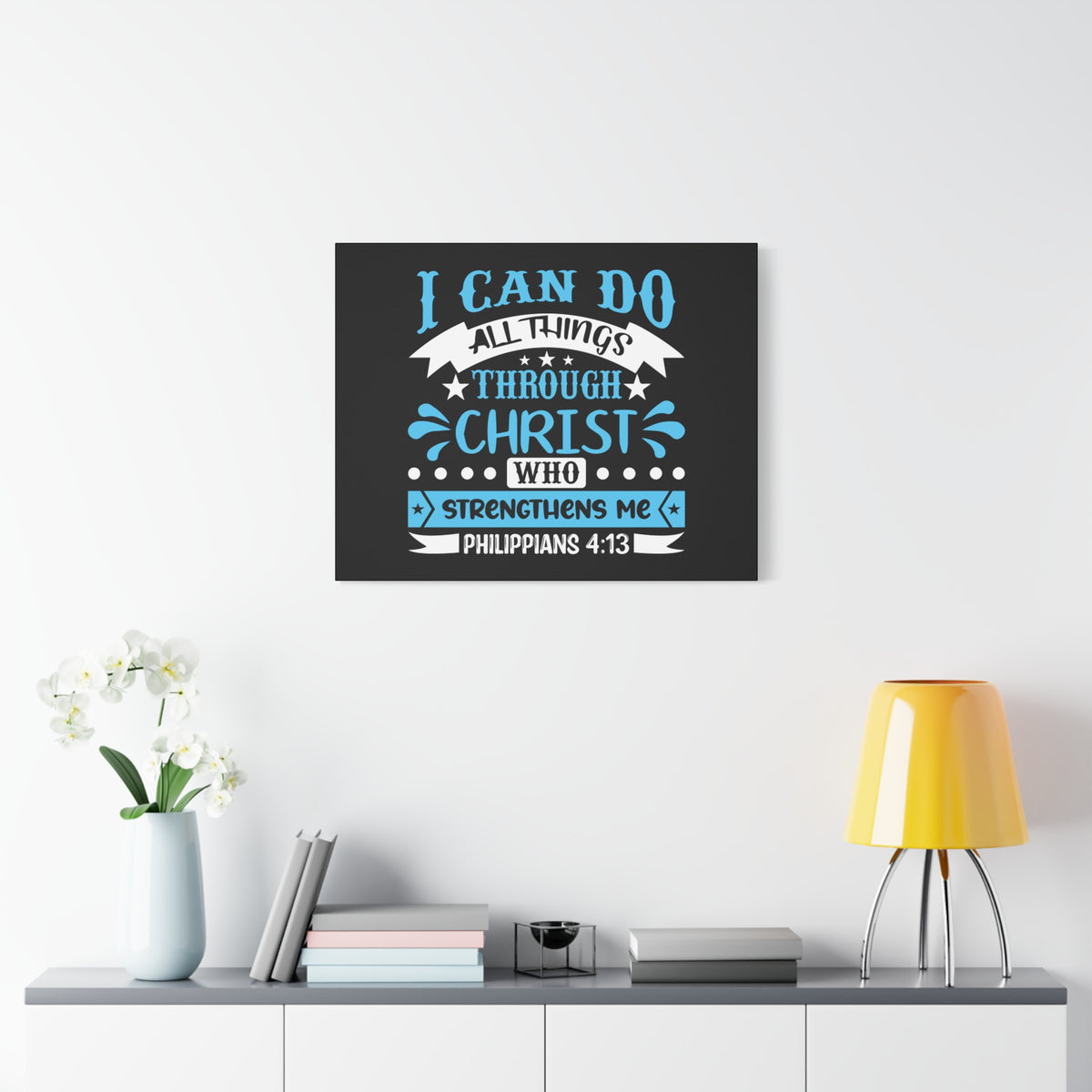 Scripture Canvas I Can Do All Things Philippians 4:13 Christian Wall Art Bible Verse Print Ready to Hang