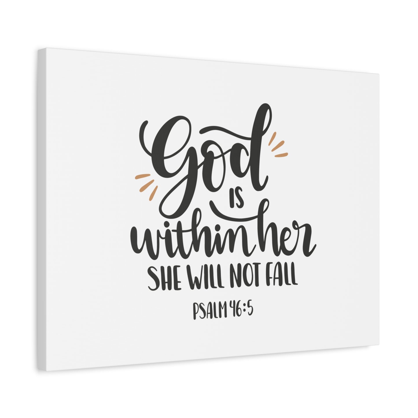 Scripture Canvas Within Her Psalm 46:5 Christian Wall Art Bible Verse Print Ready to Hang