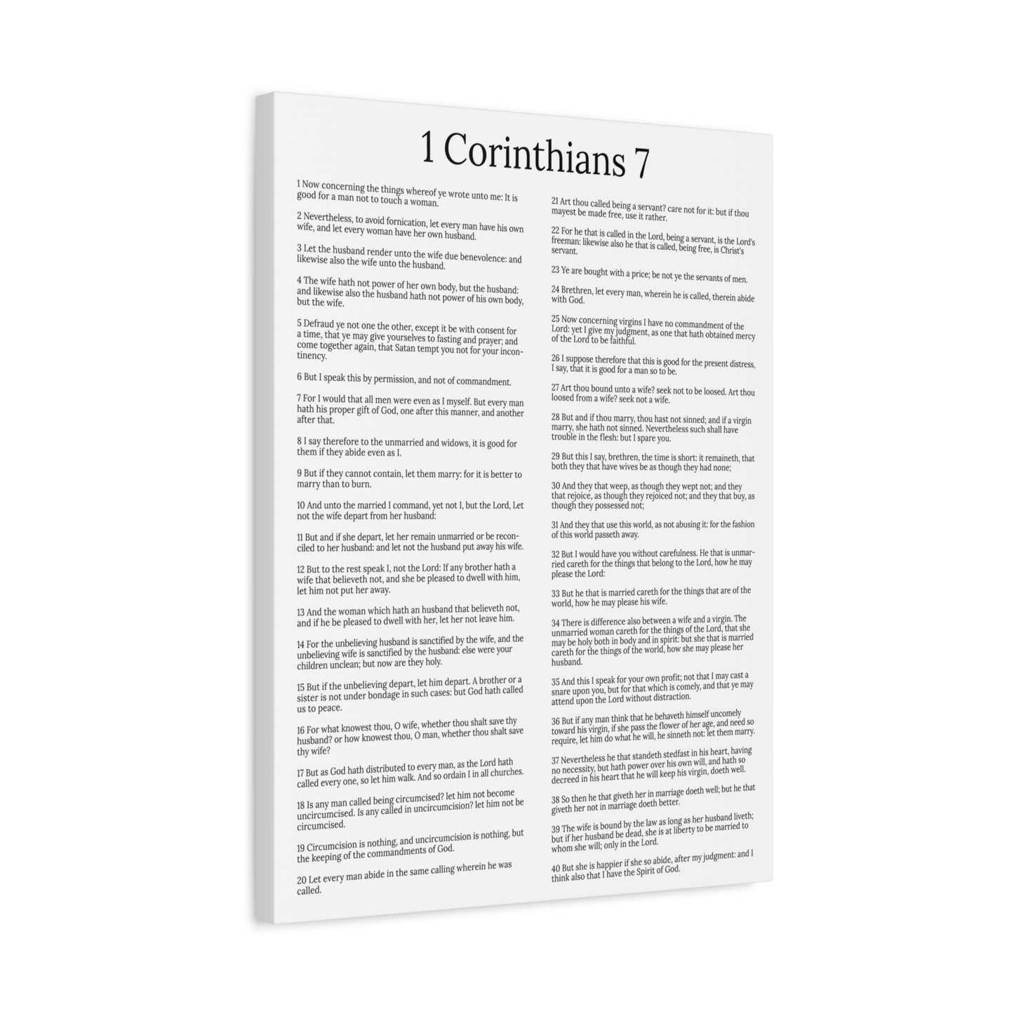 Scripture Walls Marriage 1 Corinthians 7 Chapter White Christian Wall Art Print Ready to Hang Unframed