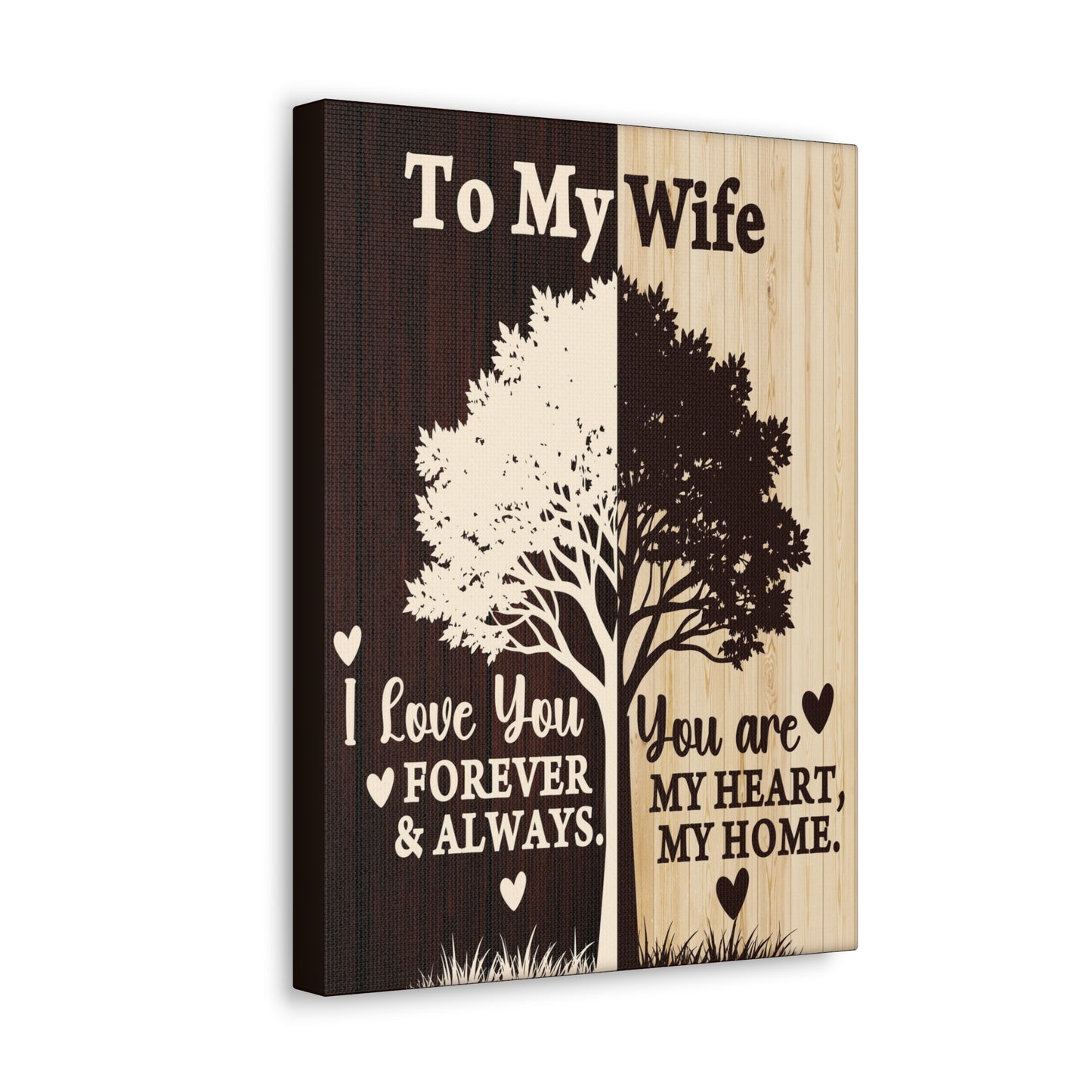 To My Wife Heart and Home Canvas Wall Art - A Timeless Gift of Love