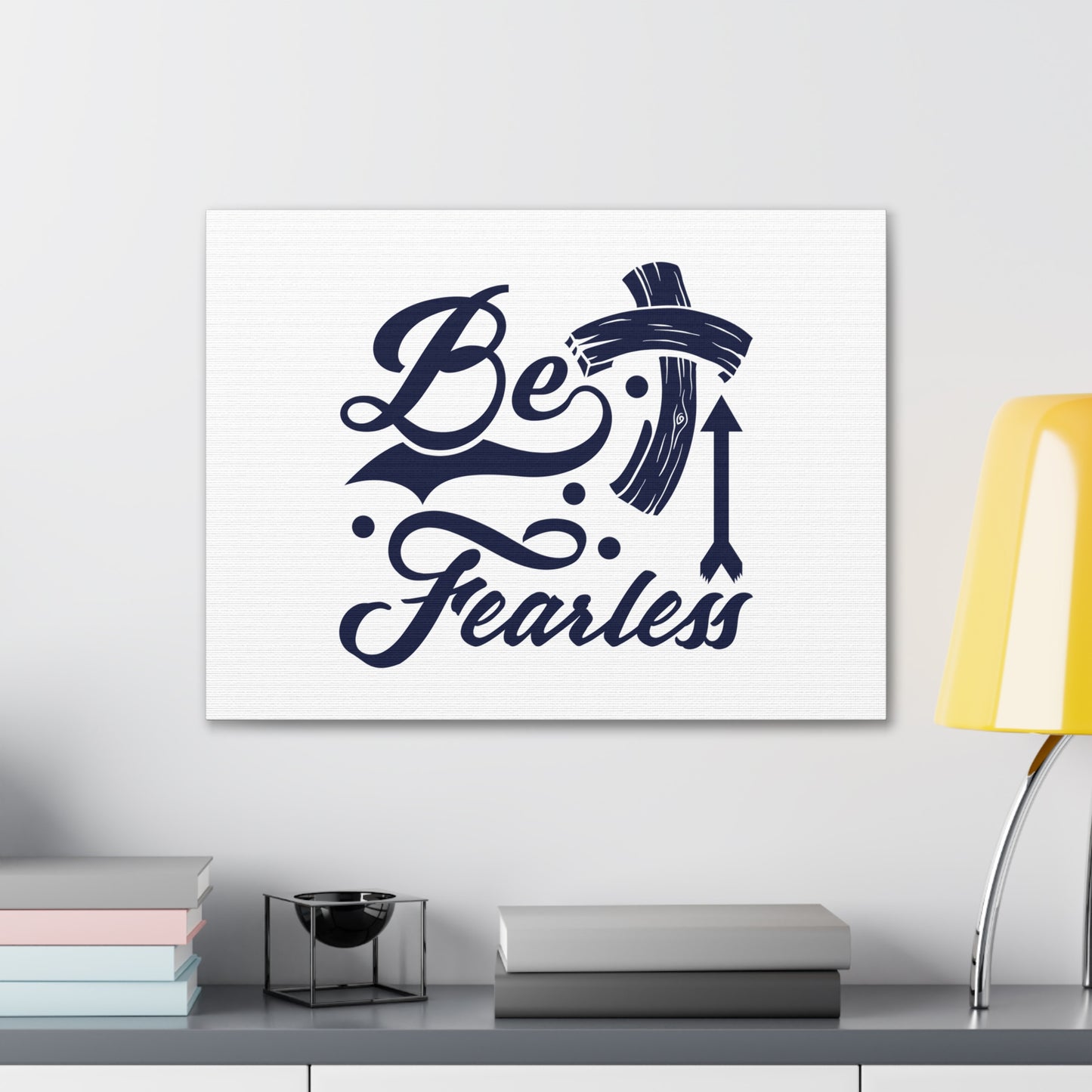 Be Fearless 2 Timothy 1:7 Blue Cross Christian Wall Art Bible Verse Print Ready to Hang