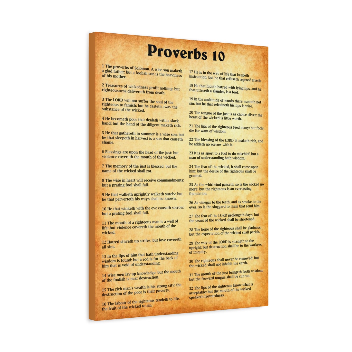Scripture Walls Proverbs Chapter 10 Gold Bible Canvas Christian Wall Art Ready to Hang Unframed