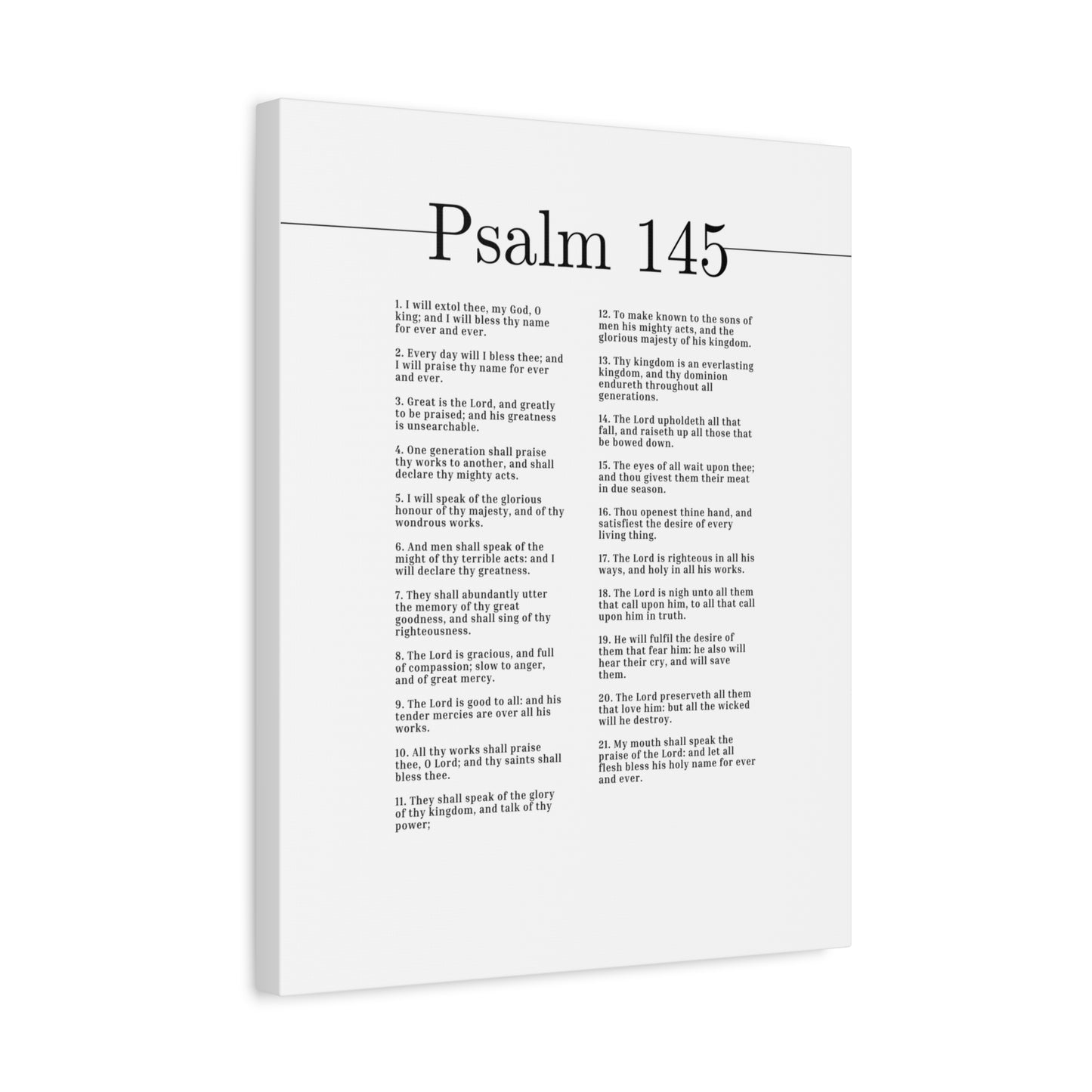 Scripture Canvas My God, O King Psalm 145 Christian Wall Art Bible Verse Print Ready to Hang