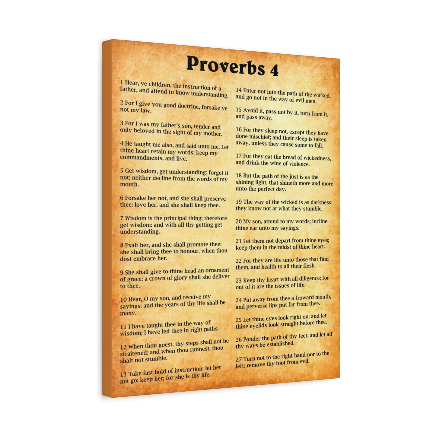 Scripture Walls Proverbs Chapter 4 Gold Bible Canvas Christian Wall Art Ready to Hang Unframed
