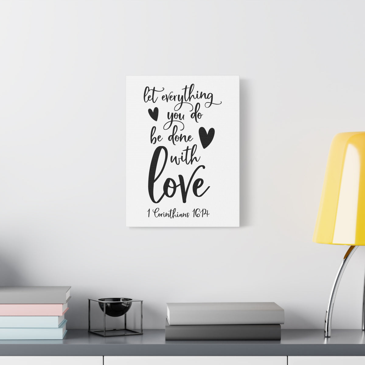 Scripture Canvas Be Done With Love 1 Corinthians 16:14 Christian Wall Art Bible Verse Print Ready to Hang