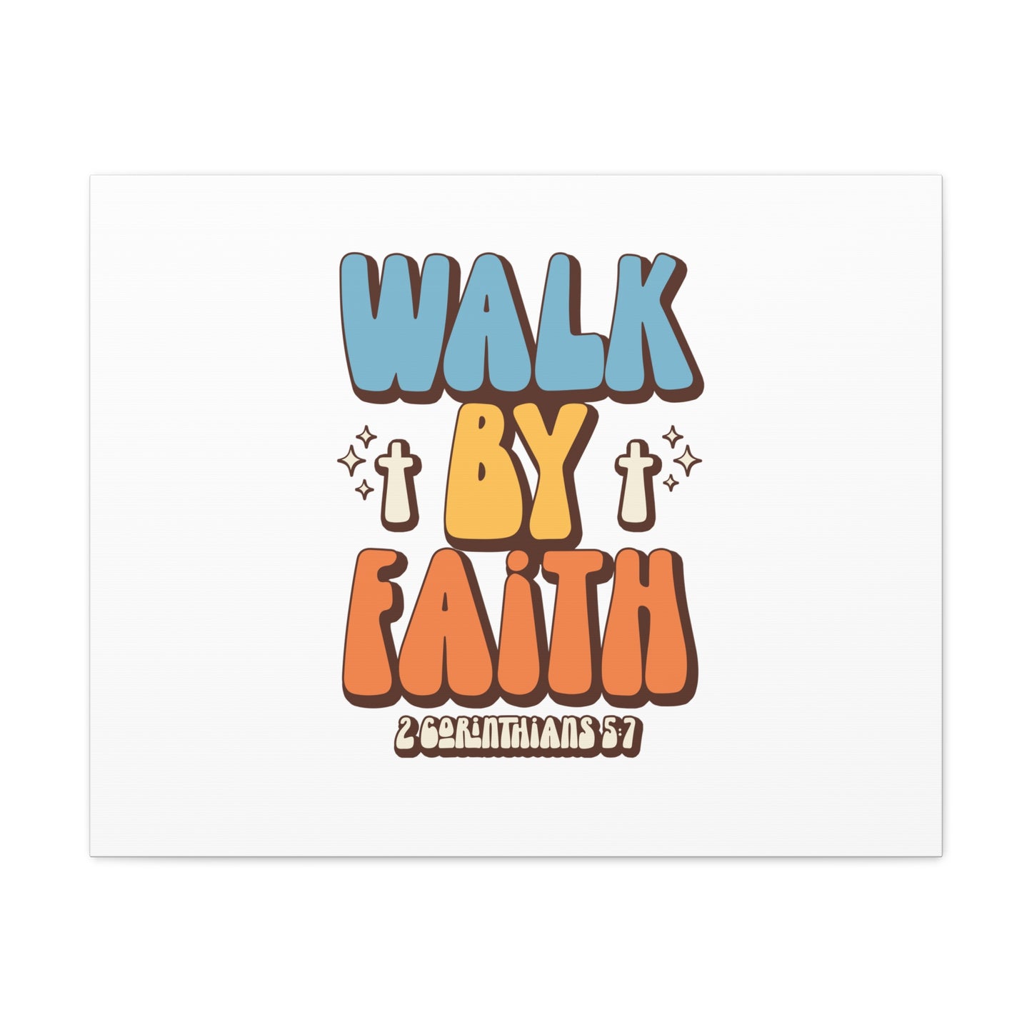 Walk By Faith White 2 Corinthians 5:7 Bible Verse Canvas Christian Wall Art Ready to Hang