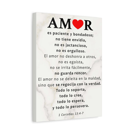Scripture Walls Amor 1 Corintios 13:4-7 Bible Verse Canvas Christian Wall Art Ready to Hang Unframed