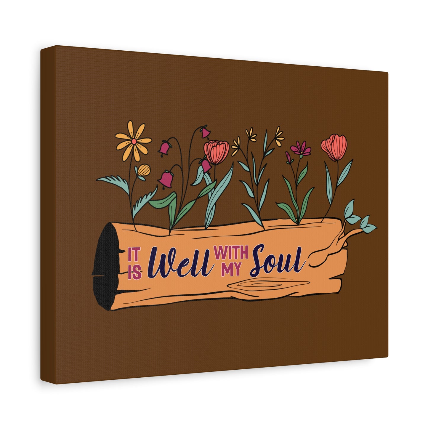 Scripture Canvas With My Soul Flower Psalm 42:7 Christian Wall Art Bible Verse Print Ready to Hang