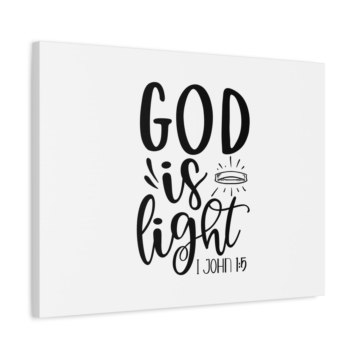 Scripture Canvas God Is Light 1 John 1:5 Christian Wall Art Bible Verse Print Ready to Hang