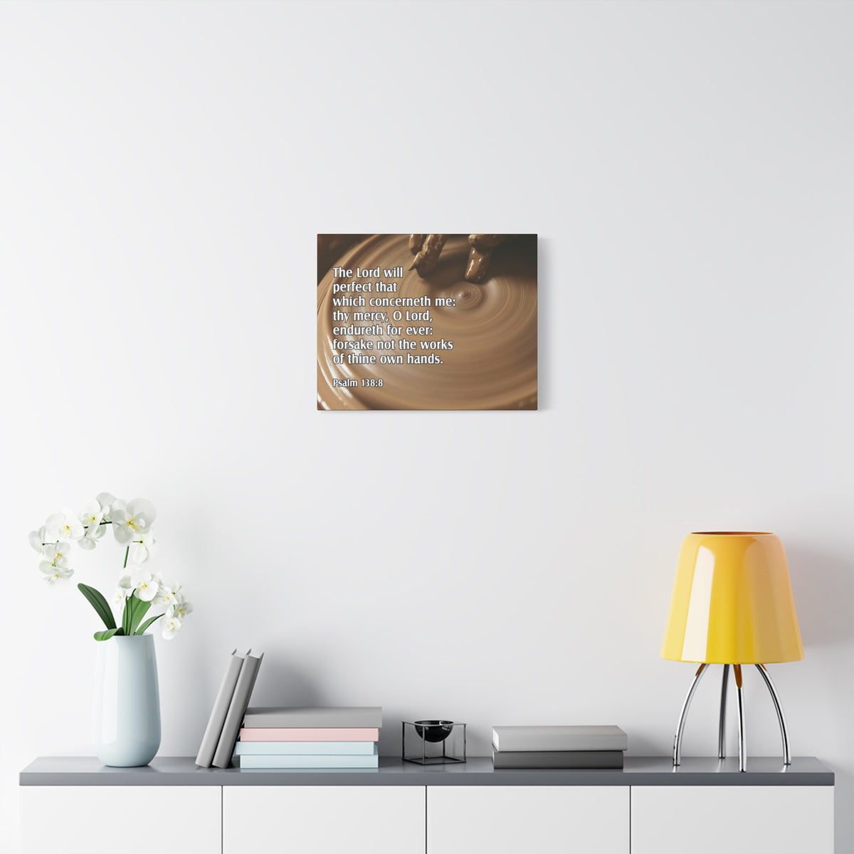 Scripture Canvas The Lord Will Perfect Psalm 138:8 Christian Wall Art Bible Verse Print Ready to Hang