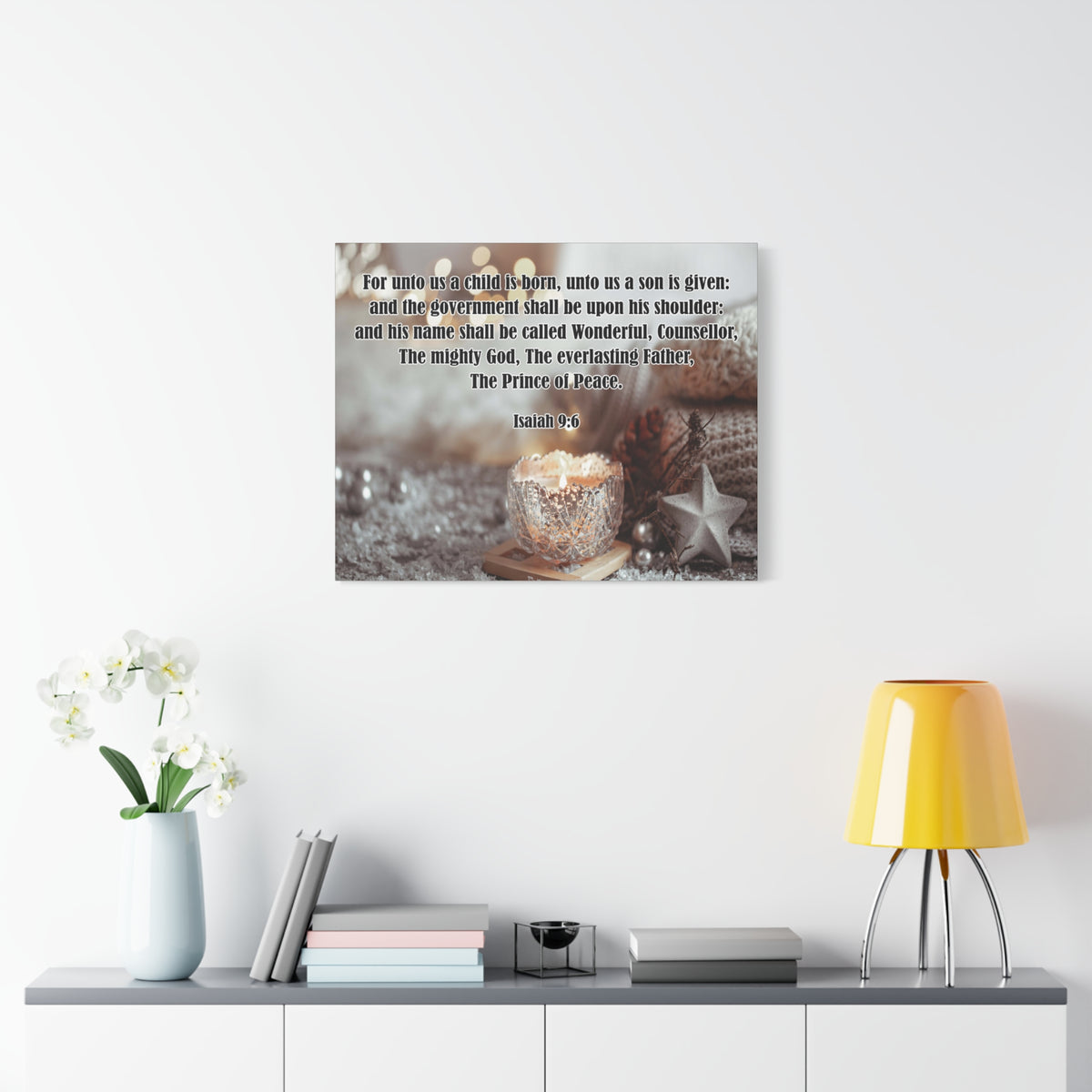 Scripture Canvas The Prince of Peace Isaiah 9:6 Christian Wall Art Bible Verse Print Ready to Hang