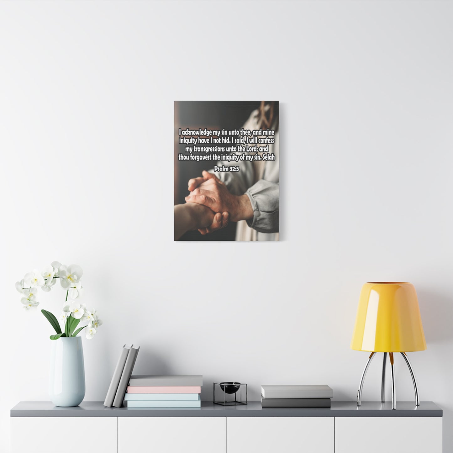 Bible Verse Canvas I Acknowledge My Sin Psalm 32:5 Christian Home Decor Scripture Art