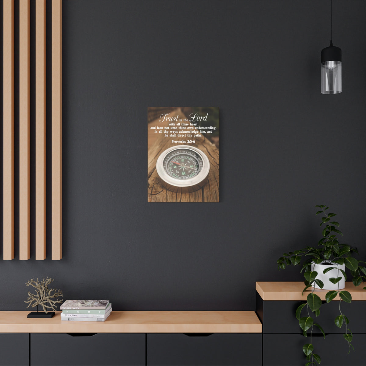 Scripture Canvas Direct Thy Paths Proverbs 3:5-6 Christian Wall Art Bible Verse Print Ready to Hang