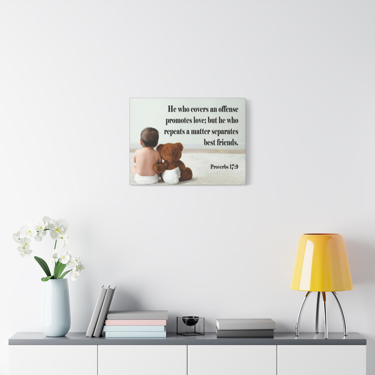 Scripture Canvas Best Friends Proverbs 17:9 Christian Wall Art Bible Verse Print Ready to Hang