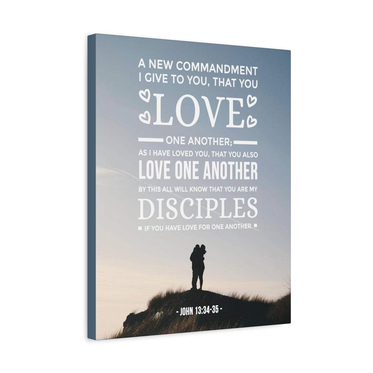 Scripture Canvas Love One Another John 13:34-35 Christian Wall Art Bible Verse Print Ready to Hang
