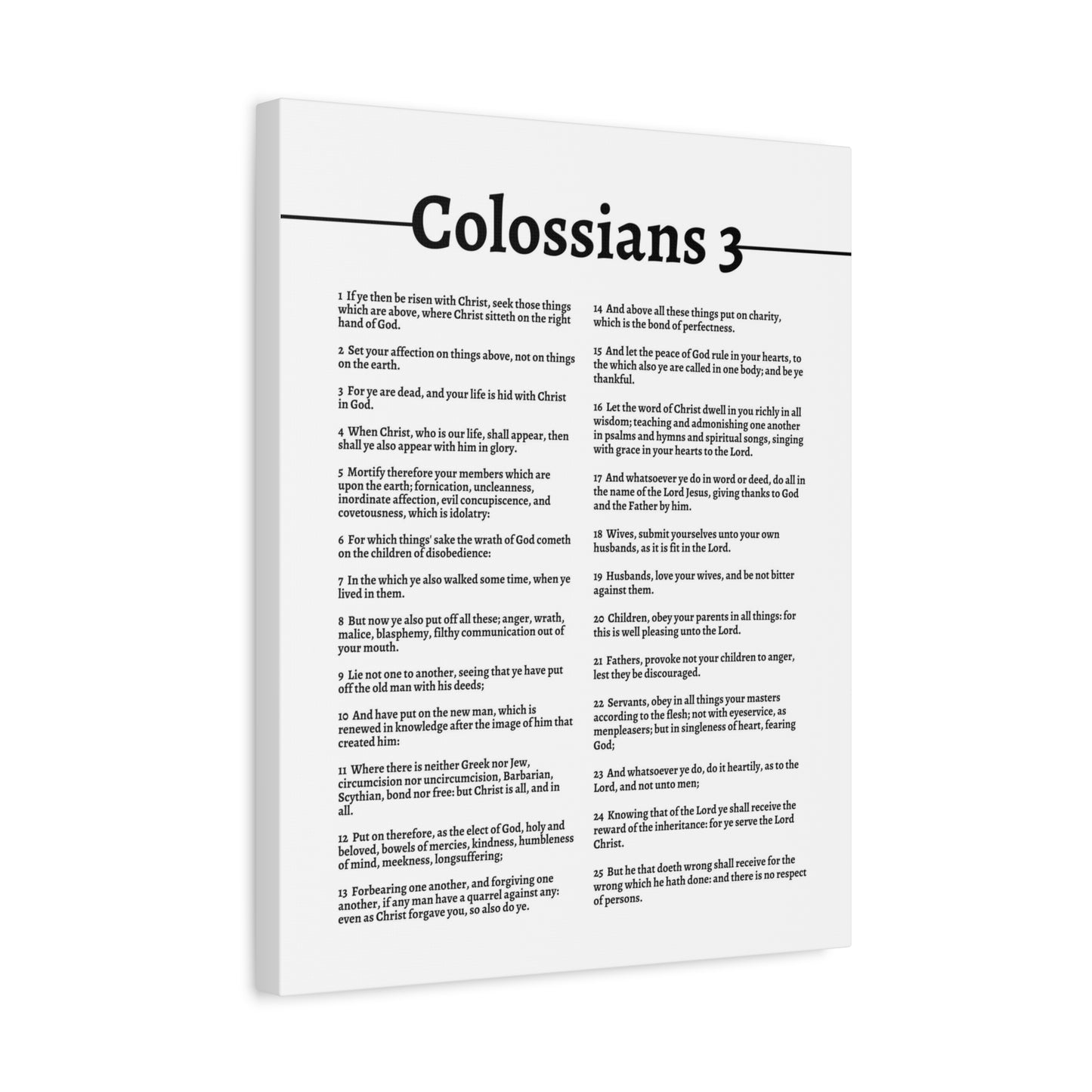 Scripture Walls Put On The New Self Colossians 3  White Bible Canvas Christian Wall Art Ready to Hang